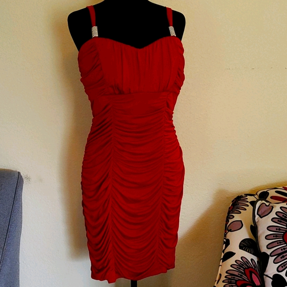 Pompous Girly Ruby Red Dress